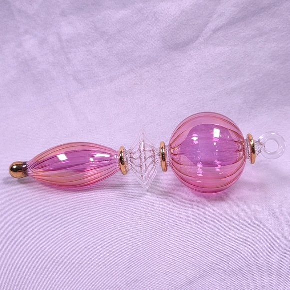 Egyptian Hand Blown Glass Pink Ornament - Picture 1 of 11
